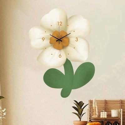 Wall Decoration 30cm Flower Creative Clock Slient Decor Artistic Simple Wall Clock Cartoon Modern Home Clock Bedroom