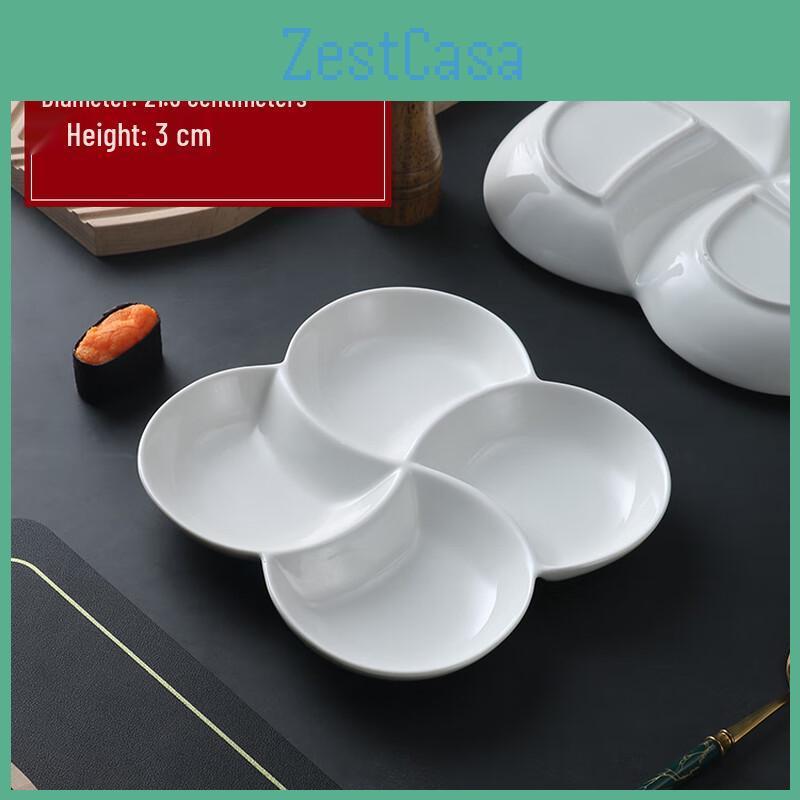 Ceramic Divided Scalloped Platter Serving
