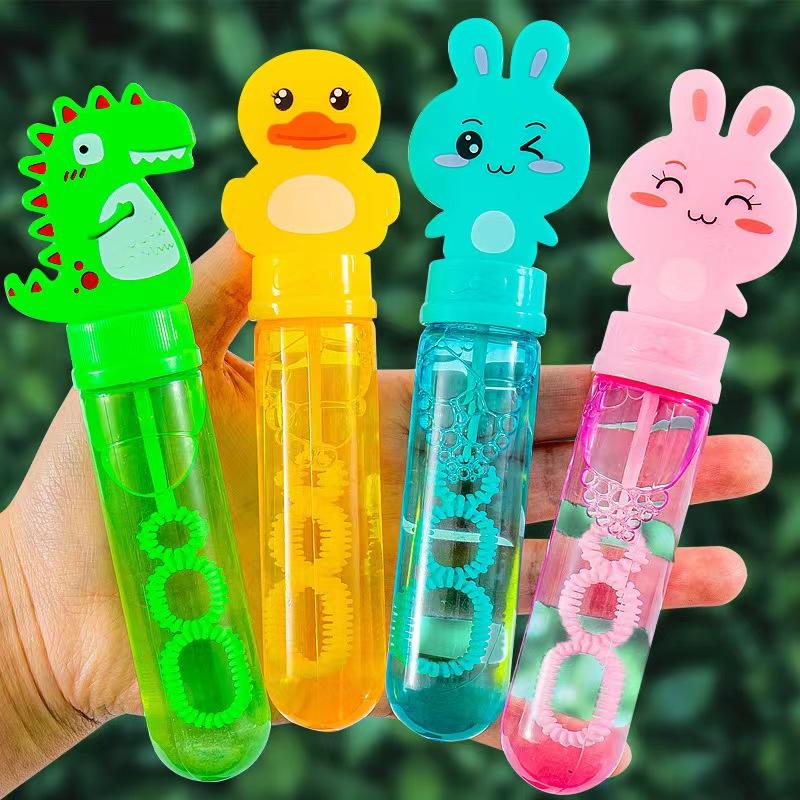 Cartoon Mini Dinosaur Duck Rabbit Bubble Stick Bubble Machine Soap Bubble Children Outdoor Sports Interactive Toy Birthday Party