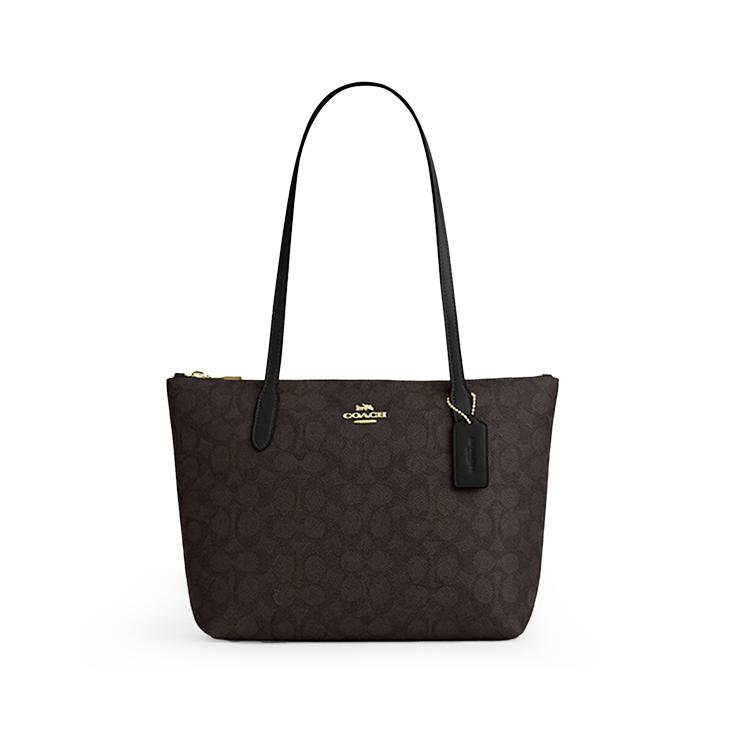 

Сумка-шоппер Coach Fiona 24 с принтом логотипа бренда, Сумка через плечо из котированного холста и кожи, Средняя женская сумка-тоут, Черный CBT18-IMXAQ Basic Set (Bag+Dust Bag)