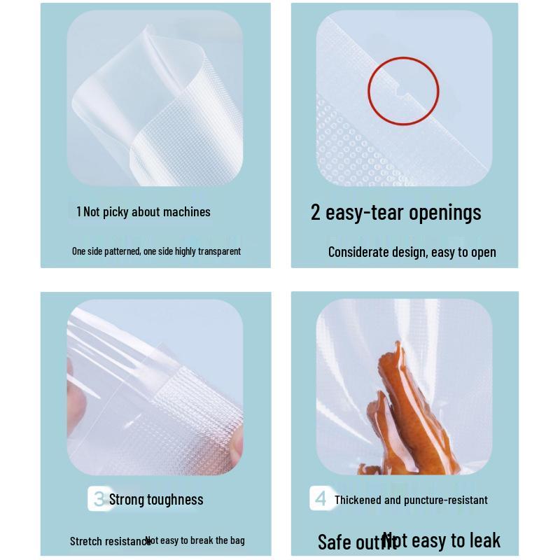 Transparent Food-Grade Vacuum Sealing Storage Bags for Freshness