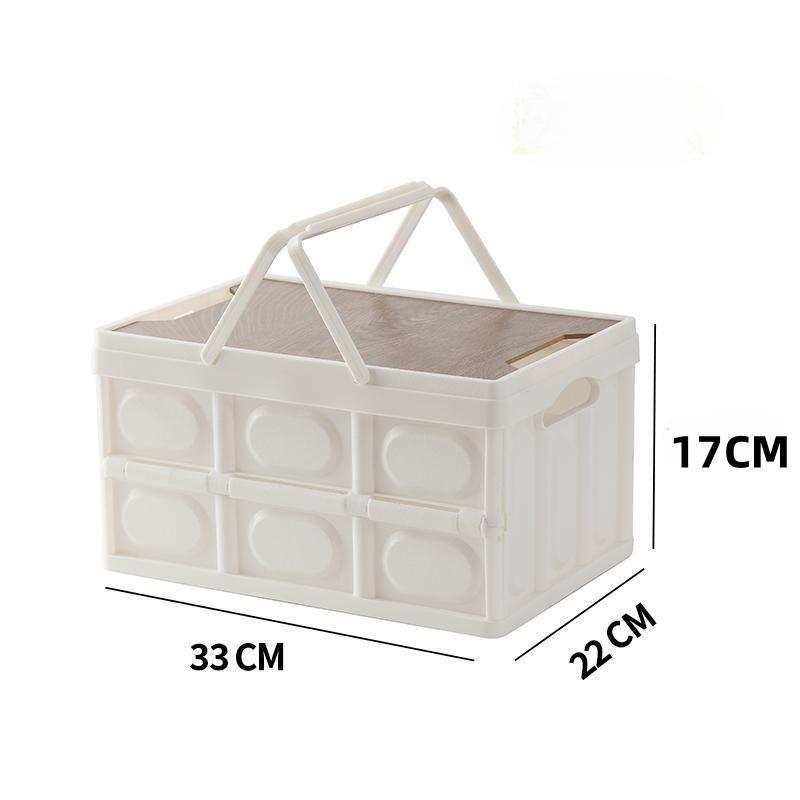 

Складной ящик для кемпинга с деревянной крышкой, для хранения на открытом воздухе, контейнер для еды, автомобильный органайзер, контейнер для хранения походного снаряжения и посуды