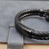 Fashion Luxury Stainless Steel Beaded Hexagon Bracelet Men's Jewelry Classic Multilayer Braided Leather Bracelet Homme Men Gift