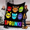 1pc SPRUNKI2 Theme Blanket - Digital Print, Polyester, Cozy for All Seasons, Perfect for Outdoor, Camping, and Travel