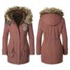New Women's Warm Cotton Jacket With Fur Collar Hooded Parka For Winter