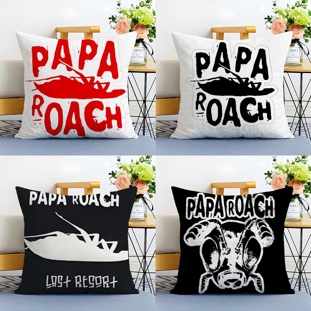 Classic Popular Rock Band P-Papas R-Roach Cushion Cover Linen Pillowcase Soft For Sofa Bed Home Room Decor