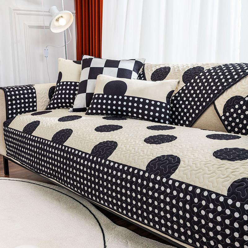 

Manyue Home Scandinavian Ins Hepburn Style Fabric Sofa Cushion Retro Cushion All Year Round Universal Sofa Cover Cover Towel MZ Hepburn Dot 70 * 70cm