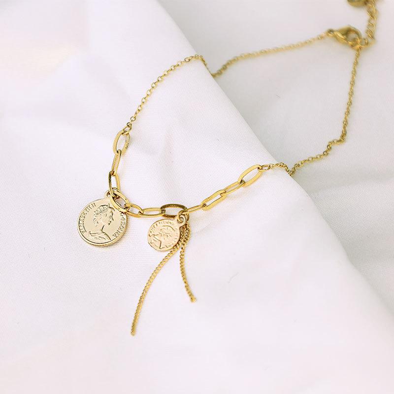 Round Brand Queen Bracelet Wind Niche Design High-End Bracelet Women'S 18K Gold