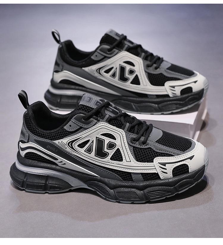 Męskie Letnie Sneakersy z Siateczki - Modne, Oddychające, Wszechstronne, Grubo-Podeszwowe Koreański Styl Dad Shoes