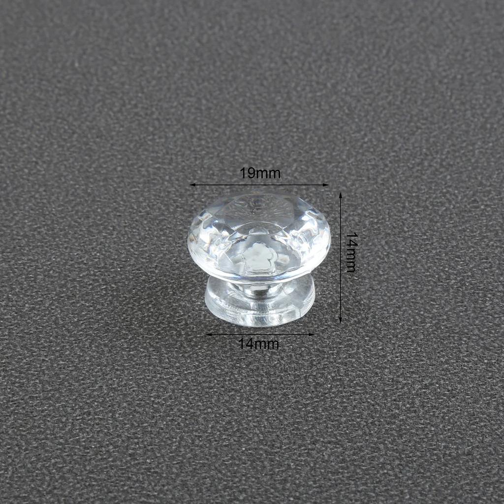 10 Stück Klare Runde Acryl-Mini-Knöpfe Kristallglas Diamant Türgriff Küchenschrank Schublade Heimdekoration Möbelbeschläge