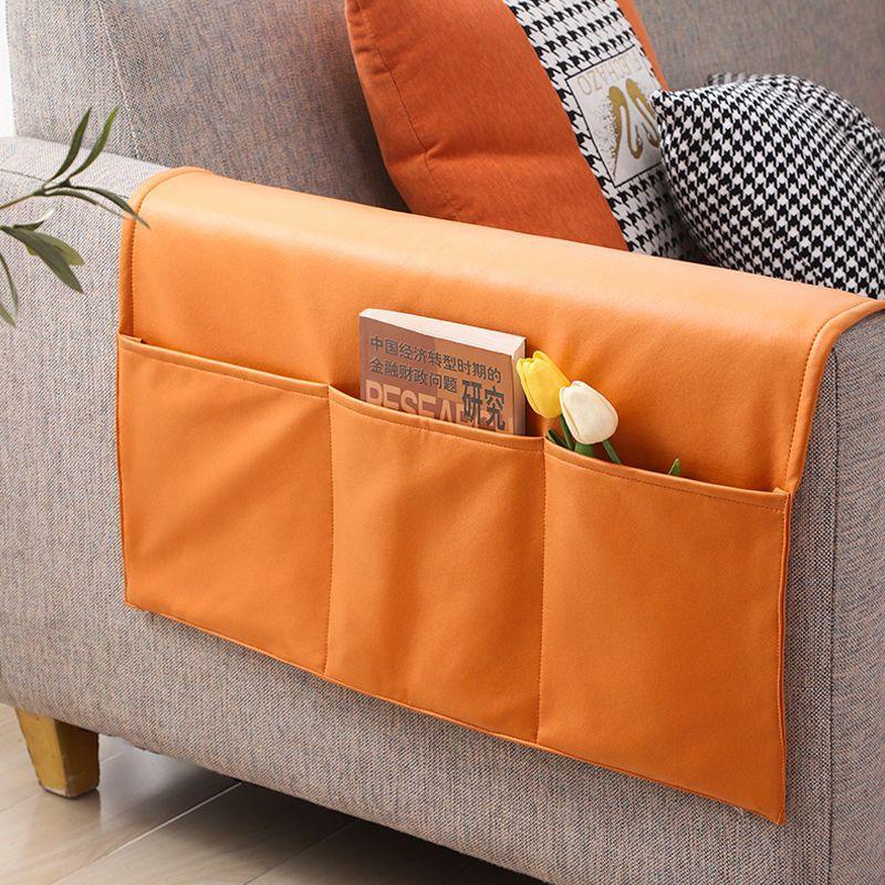 

Tech Fabric New Solid Color Sofa Cover Armrest Towel Wash-Free Cat-Scratch Resistant Dustproof Storage Bag Decorative Sofa Cover 40x110cm Two pockets