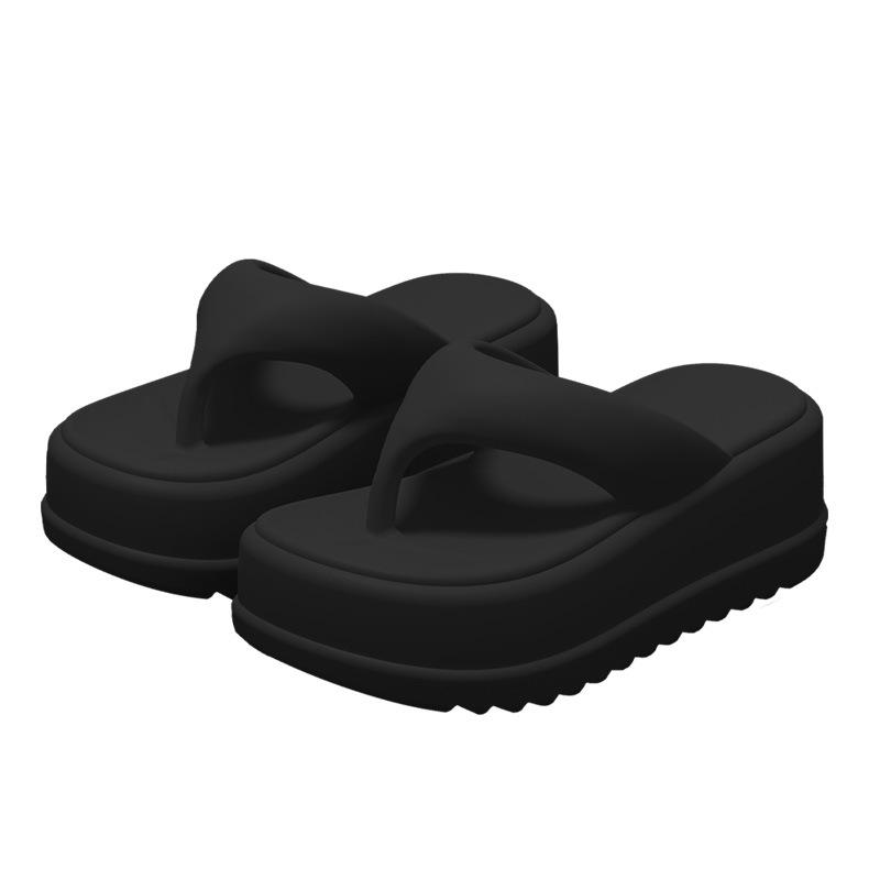 New Thick-soled Flip-flops for Women's Outerwear, Height-increasing and Anti-slip Beach Shoes