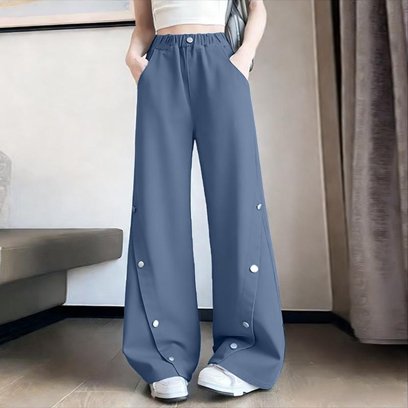 ZANZEA Women Casual Elastic Waist Solid Color Loose Long Pants