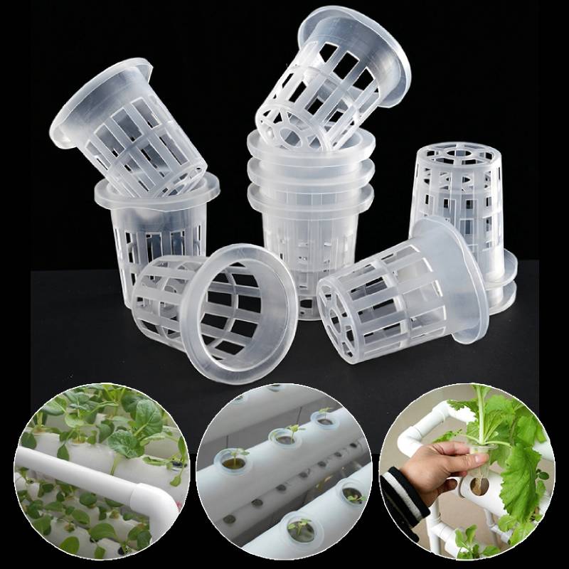 50Pcs Hydroponic Soilless Mesh Net Basket Plant Vegetable Growing Nursery Cup Pot Sponge Fixator Container Aeroponic Veg Planter