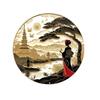 Round Aluminum Metal Sign Wreath Decorative Sign Bedroom Decoration Gifts Japanese Kimono Theme For Bar Club Home Wall Decor