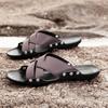 Comfy Summer Men's Slippers Leisure Walk Flip-Flops Travel Male Beach Flats Comfortable Beach Shoes Non-Slip Half Drag Sandals