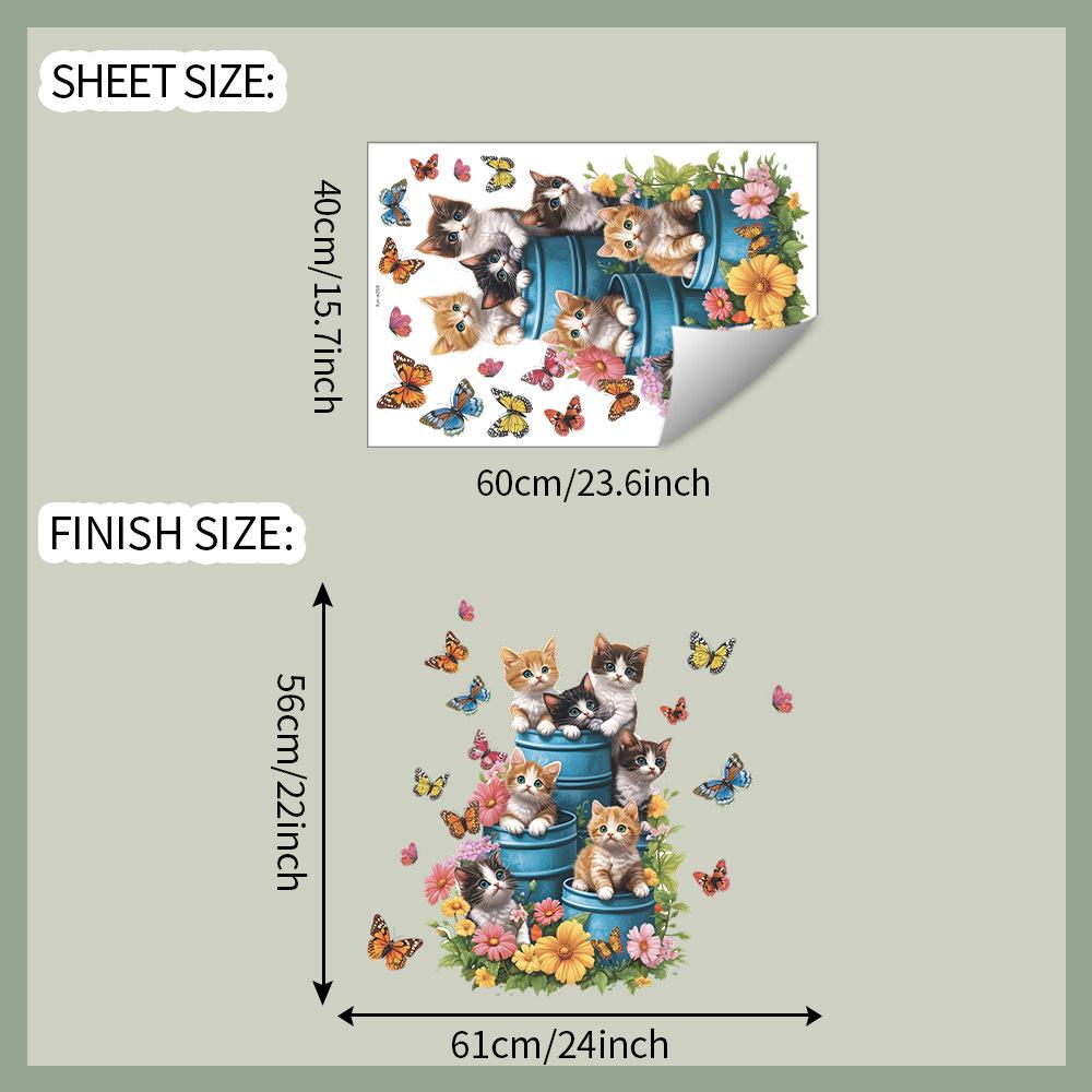 

Креативное железное ведро, котенок, спальня, гостиная, дом, фон для стены, украшение, декоративные наклейки на стену