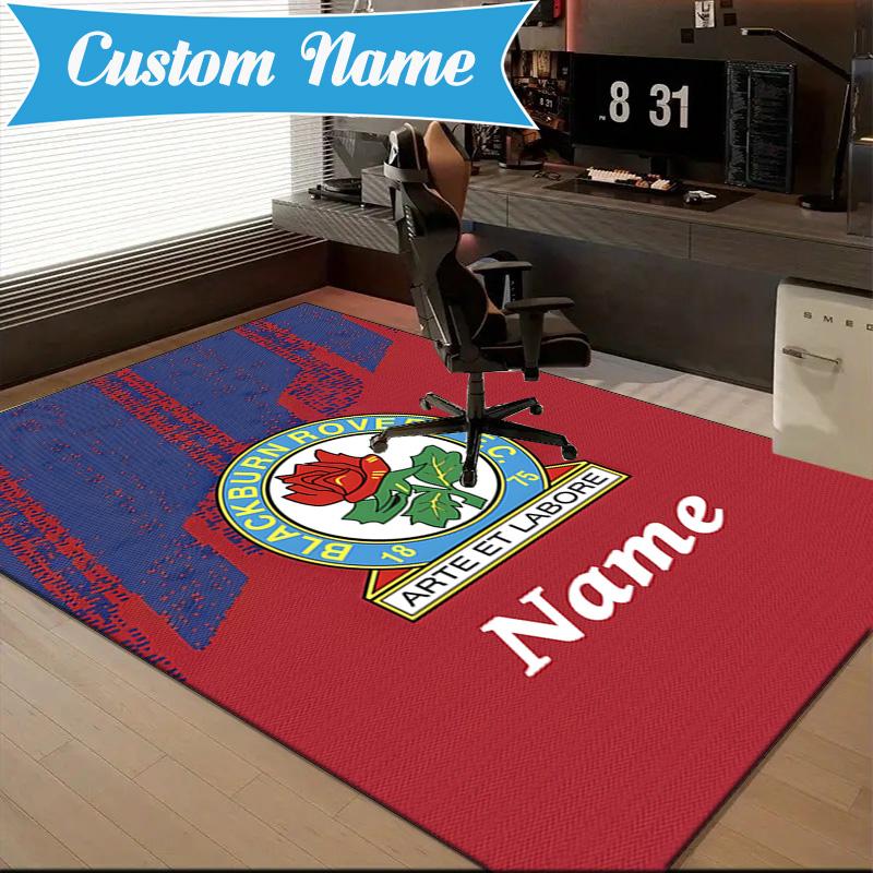 Custom Name Rovers Crest Print Rug Game Carpet, Floor Mat for Bedroom Living Room Entryway Rug, Home Decor Idea Gift for Christmas Birthday