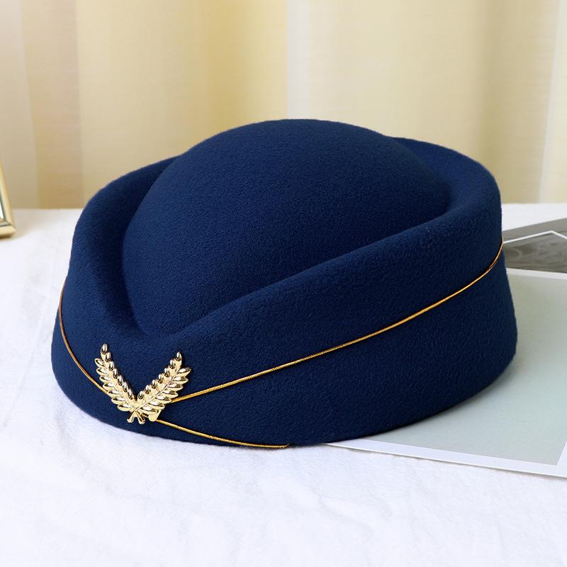 Damen Woll-Barett Hutband Tanzhut Performance-Hut Etikette Hut