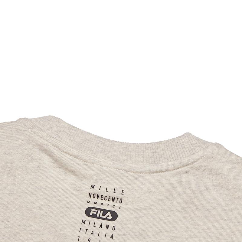 Fila Milano Series Simple Fashion Knit Pullover Round Neck Sweatshirt Men Sweatshirt Light-Khaki Flower-Gray F11M515201FLK