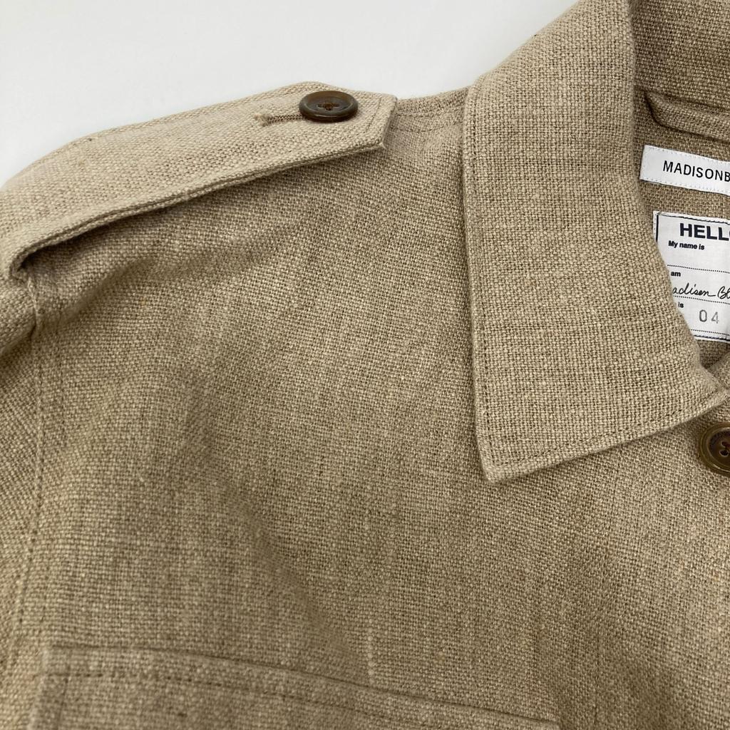 MADISON BLUE MB201-1023 Beige Rayon French Work Jacket Jacket S beigeUsed