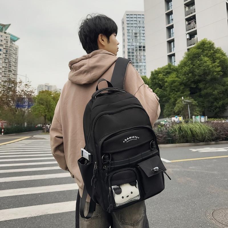 Middle School Student Schoolbag New Large-capacity Leisure Travel Couple Backpack Trendy Fashion Nylon Backpack
