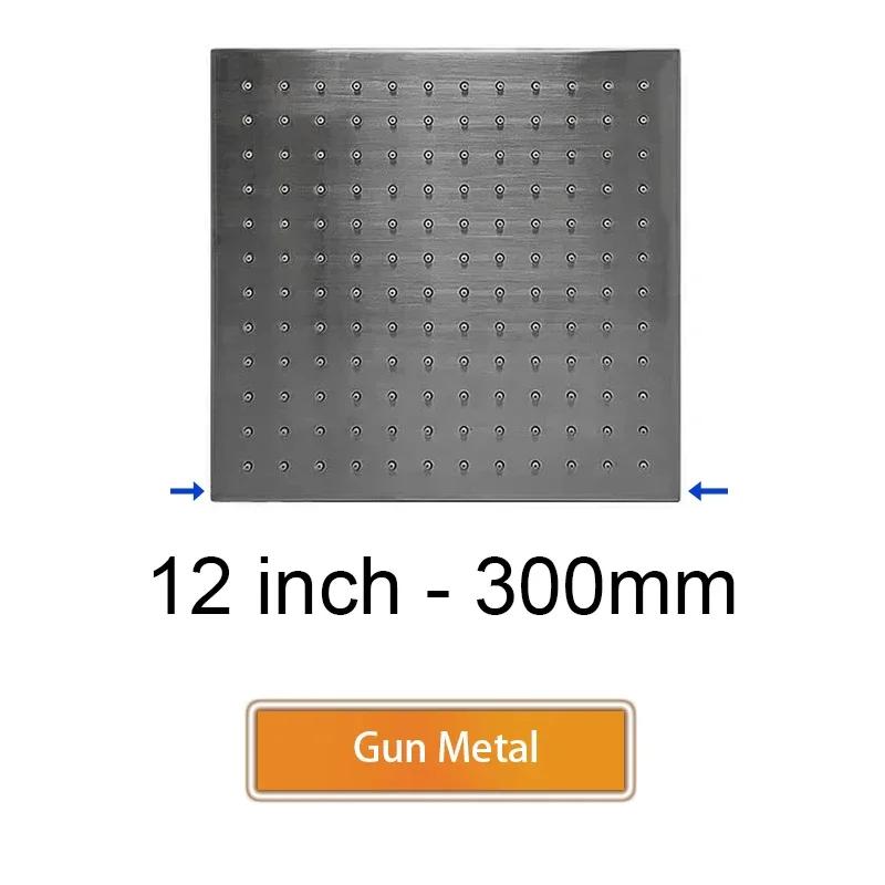 Bathroom Accessories Bath Square Rain Shower Head Quality Brass Shower, Brushed Gold, Rose, Black, Chrome, Brushed Grey