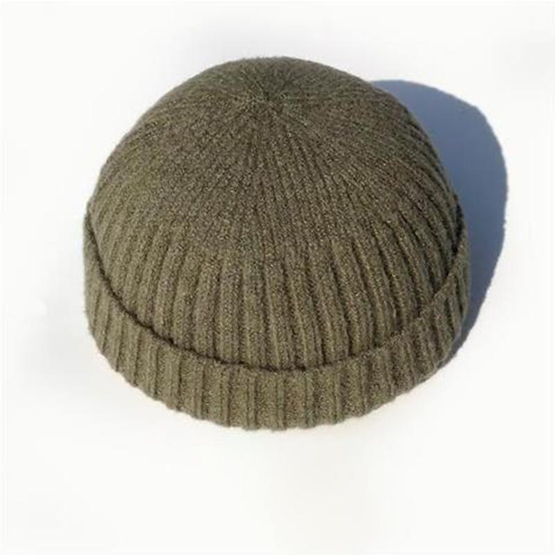 Unisex Strickmütze Vintage Hip Hop Einfarbig Gestrickte Mütze