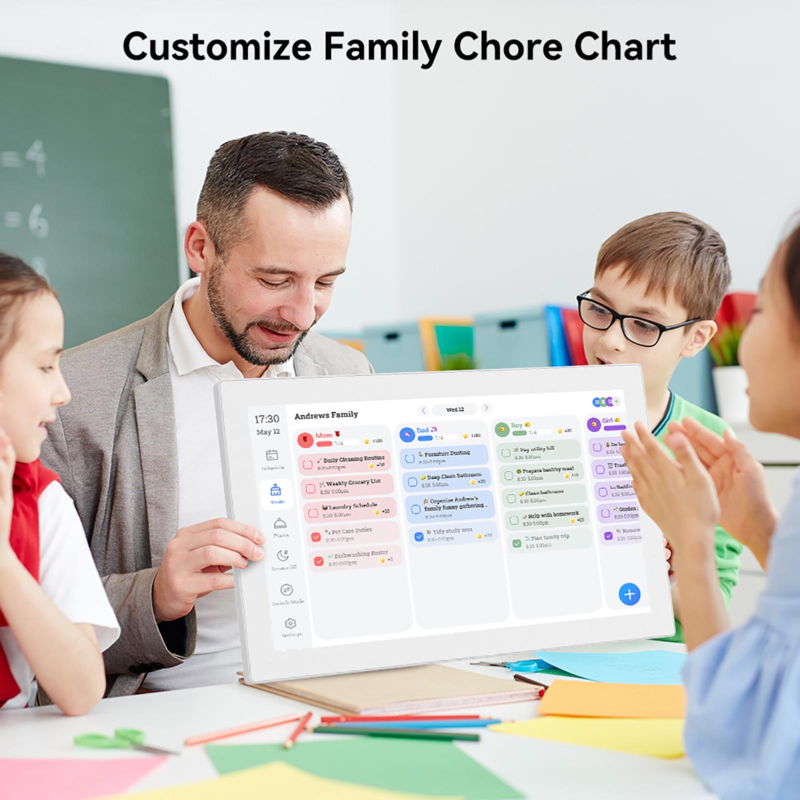 

Digital Calendar Planner 15.6 Inch 1080P Full HD Touch Screen Interactive Wall Desk Mount Seamless Scheduling Chore Chart EU Plug