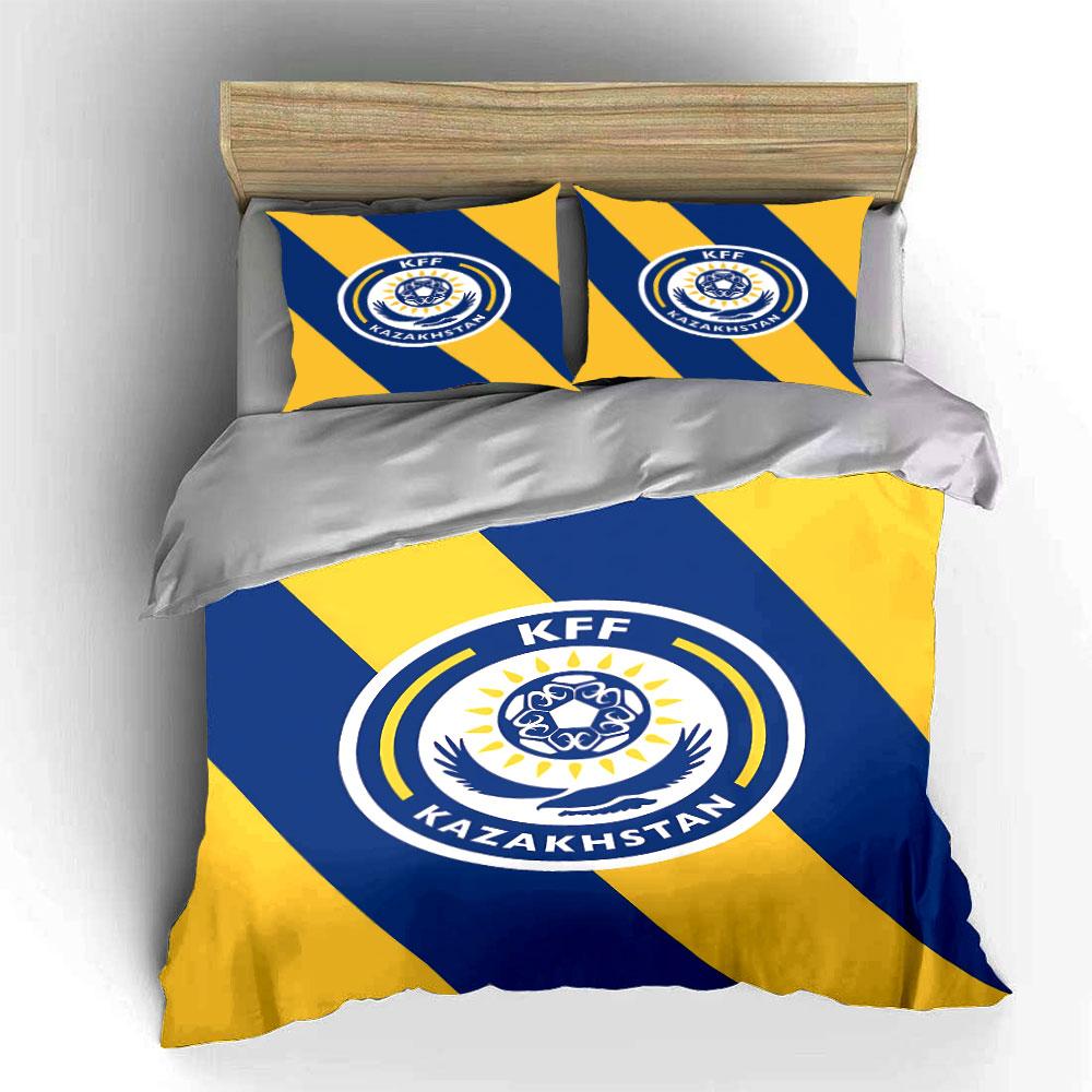 Kazakhstan KFF Flag Bedding Set Bedding Duvet Cover Set Duvet Cover Pillowcases (1 * Duvet Cover 2 * Pillowcases, Without Duvet Insert)