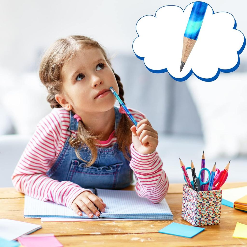 Chinco Wooden Pencil with Eraser for Kids Colorful Pencils Bulk Writing Fun Assorted Novelty Kids Fun School Supplies for Classroom Gifts Teacher