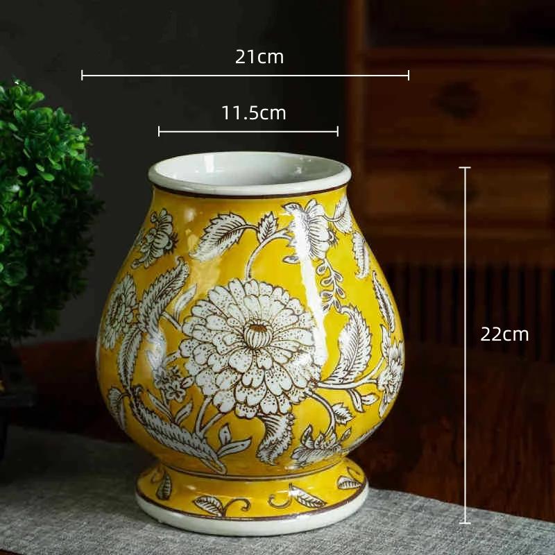 Chinese Ceramic Flower Vase Qinghua Porcelain Flower Bottle Handcraft Porcelain Wet Dry Bottle Ceramic Vase Livingroom Decor
