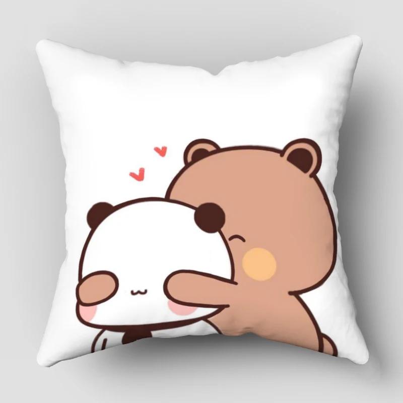 Bear Hug Pillow Case Bubu Dudu Cartoon Series For Home Decorative Pillows Cover Invisible Zippered Throw PillowCases