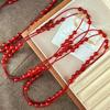Natural Vitreous Pigeon Blood Red Chalcedony Agate Artificial Ruby Necklace Collarbone Chain Sweater Chain