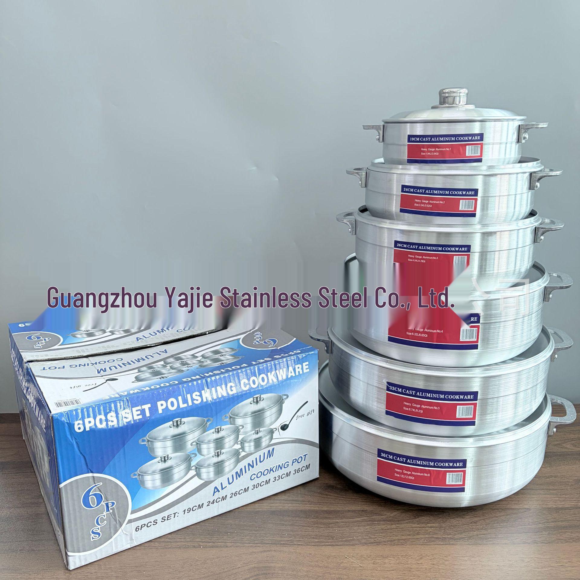 6-Piece Cookware Set: Sanded Aluminum Pots