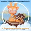 Solar Car Ornament  Automatic Swing Deer Figurine Animal Doll Child Toy Holiday Gifts Center Console Car Accessories Home Decor