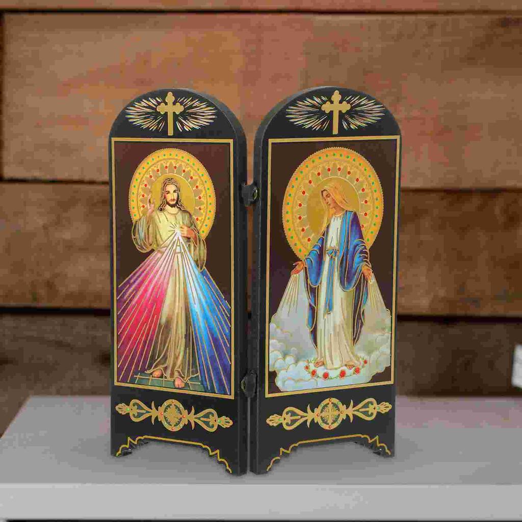 Desktop Ornament Home Decor Emblems Virgin Mary Decoration Catholicism Adornment Accessories The Sign Holy Family Plaque