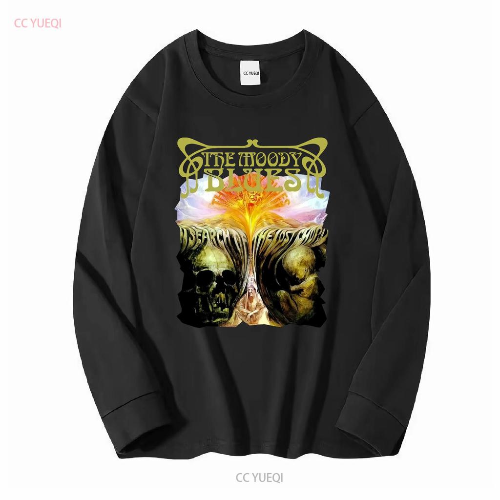 Pánské tričko The Moody Blues Search of Lost Chord Vtipné Černé Bavlněné Vintage Prané Streetwear Unisex Prodyšné Mírně Ležérní