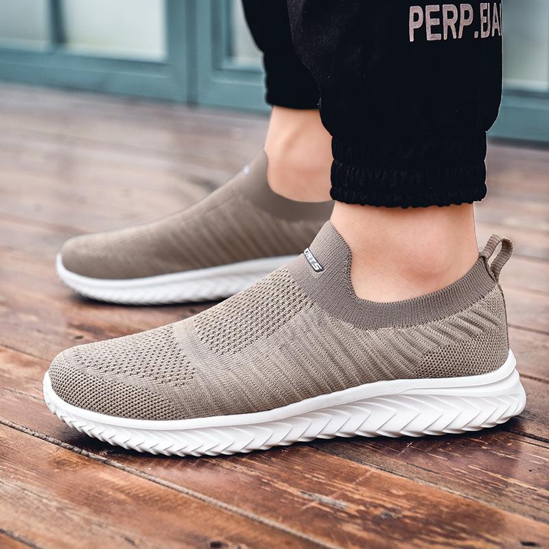 Adidași Sport Bărbați Vară Mărimi Mari Suprafață Plasă Respirabili Slip-On Picior Ușor Stil Casual Fashion Vârf PU Talpă Interioară MD