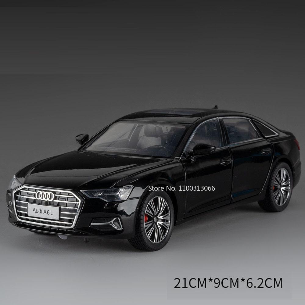 1:24 Scale 5 Series 530Li A6L Toys Cars Models with Light Music Miniature Model Doors Can Opened Vehicles for Child Adult Gifts