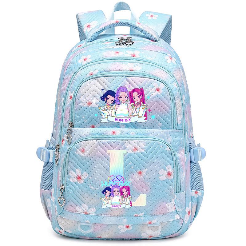 Animation Cartoon Letter Printing Large Capacity Shoulder Bag Lightweight Primary And Secondary School Students Leisure Schoolbag