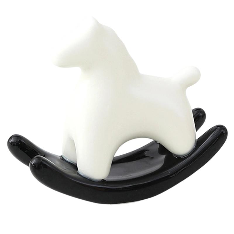 Creative Ceramic Rocking Horse Figurine Exquisited Design Animal Decoration Adds Charm To Any Room