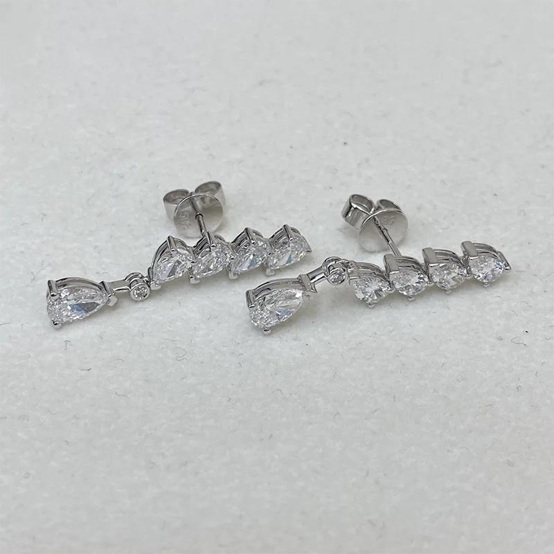 Orecchini in Zircone Taglio Pera Squisiti-Design Lineare a Goccia Orecchini da Sposa Orecchini per Feste Formali