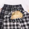 Women's Winter Casual Cashmere Plaid Slim Pants Female Plush Thickened Versatile Loose High Waist Wide Leg Pants