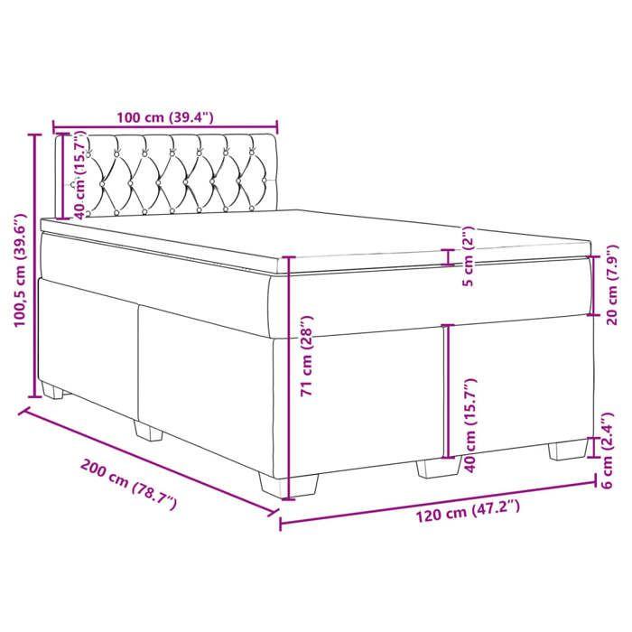 VidaXL Sommier à lattes de lit et matelas Gris clair 120x200cm Velours, lit, lit à plate-forme, lit à panneaux, meuble de 3288588