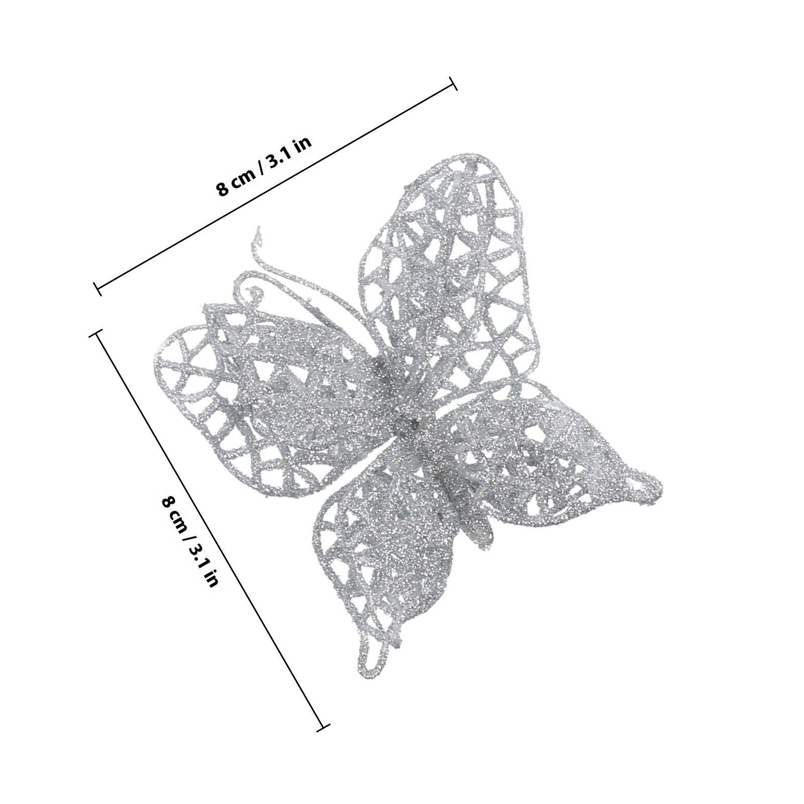 

6 шт. Рождественский Декор Бабочка Дюймы Идеально для Рождественской Елки Настольное Украшение Свадебный Фестиваль Вечеринка Дом Сад серый