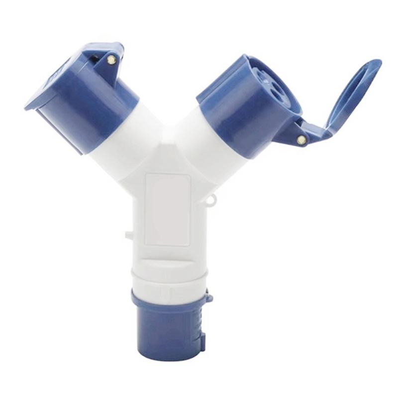 A95I-IP44 Waterproof Multi-Function 3Pin 16A Y-Type Industrial Plug Two-Way Connector Branch Socket Three-Phase Power 1-2