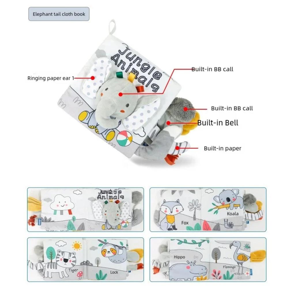 Cărți moi pentru bebeluși, 3D Touch Feel, carte din pânză cu contrast ridicat, jucării pentru cărucior senzorial Montessori pentru învățare timpurie, cadouri pentru copii mici