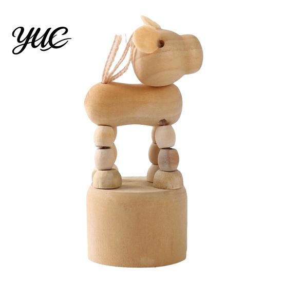 DIY Hand Painted Wood Crafts Wooden Movable Joints Animal Ornament, Doll Joint Ornaments Figures, Natural Decorative Desktop Art for Kids and