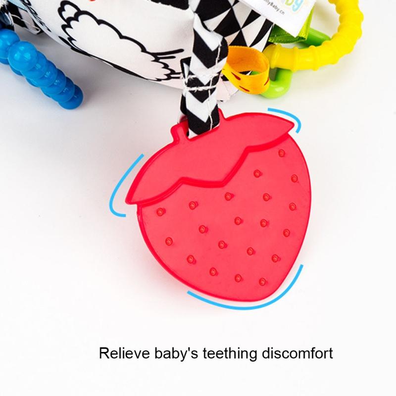 Jingle Toy for Stroller Bed Bell Hang the Baby's Bedside to Soothe Wind Chimes Clinking Rings & Silicone Teether